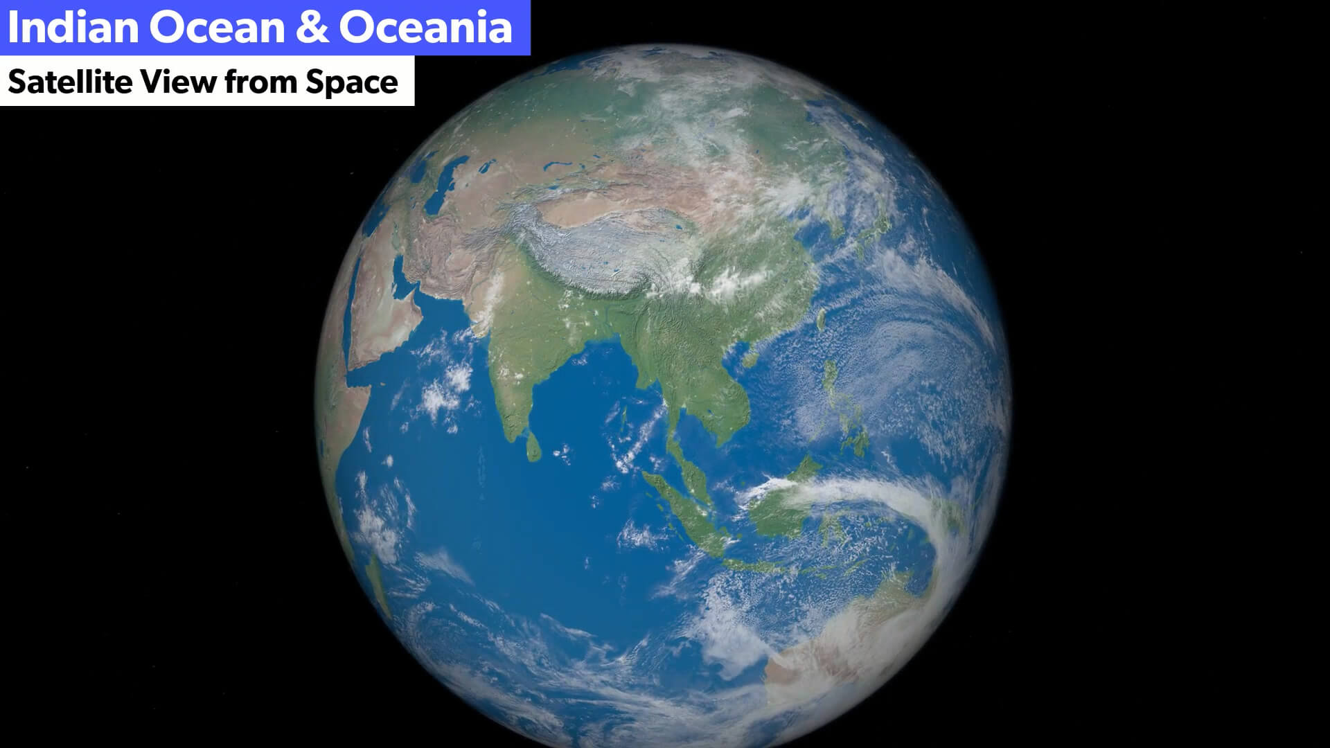 Indian Ocean and Oceania Satellite View
